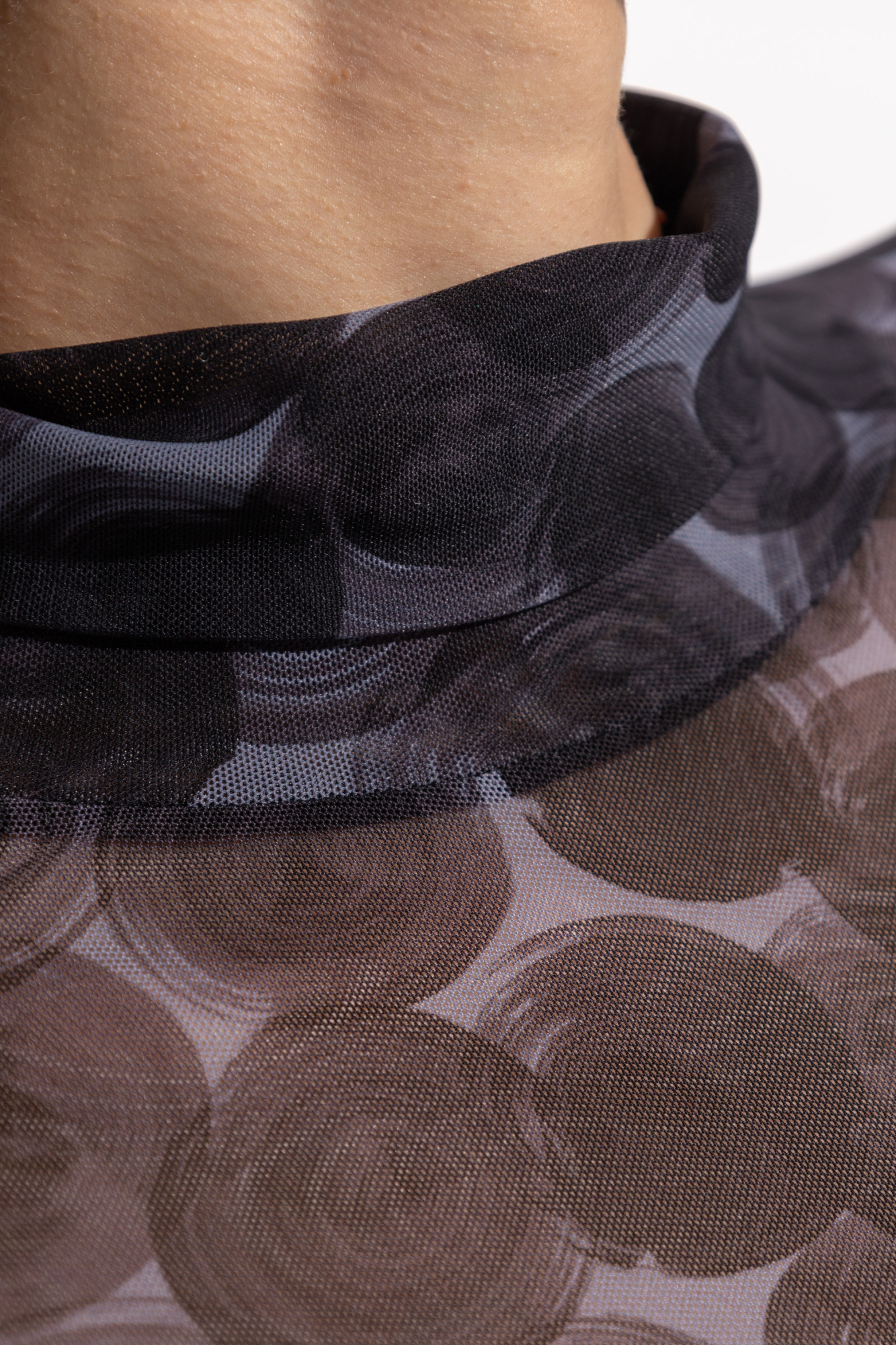 Dries Van Noten Transparent Turtleneck Top In Black