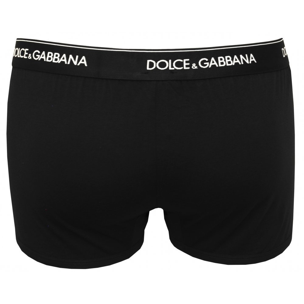 Dolce & Gabbana Pack Containing Two Regular Boxers Of The Same Color In Black