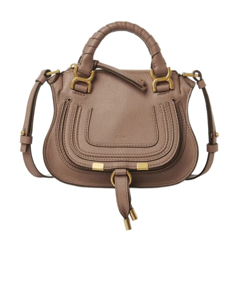 Shop Chloé Marcie Mini Shoulder Bag In Brown