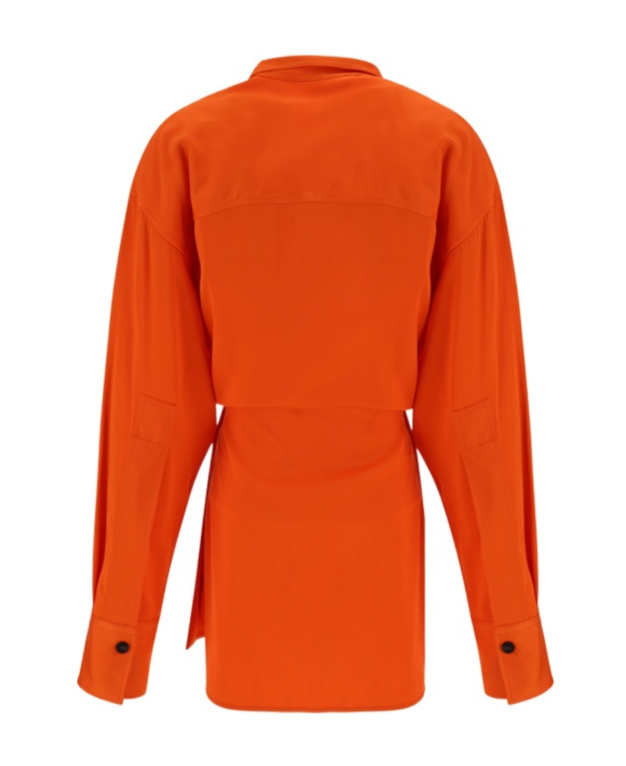 Ferragamo Shirt With Asymmetrical Closure Orange Women In Orange