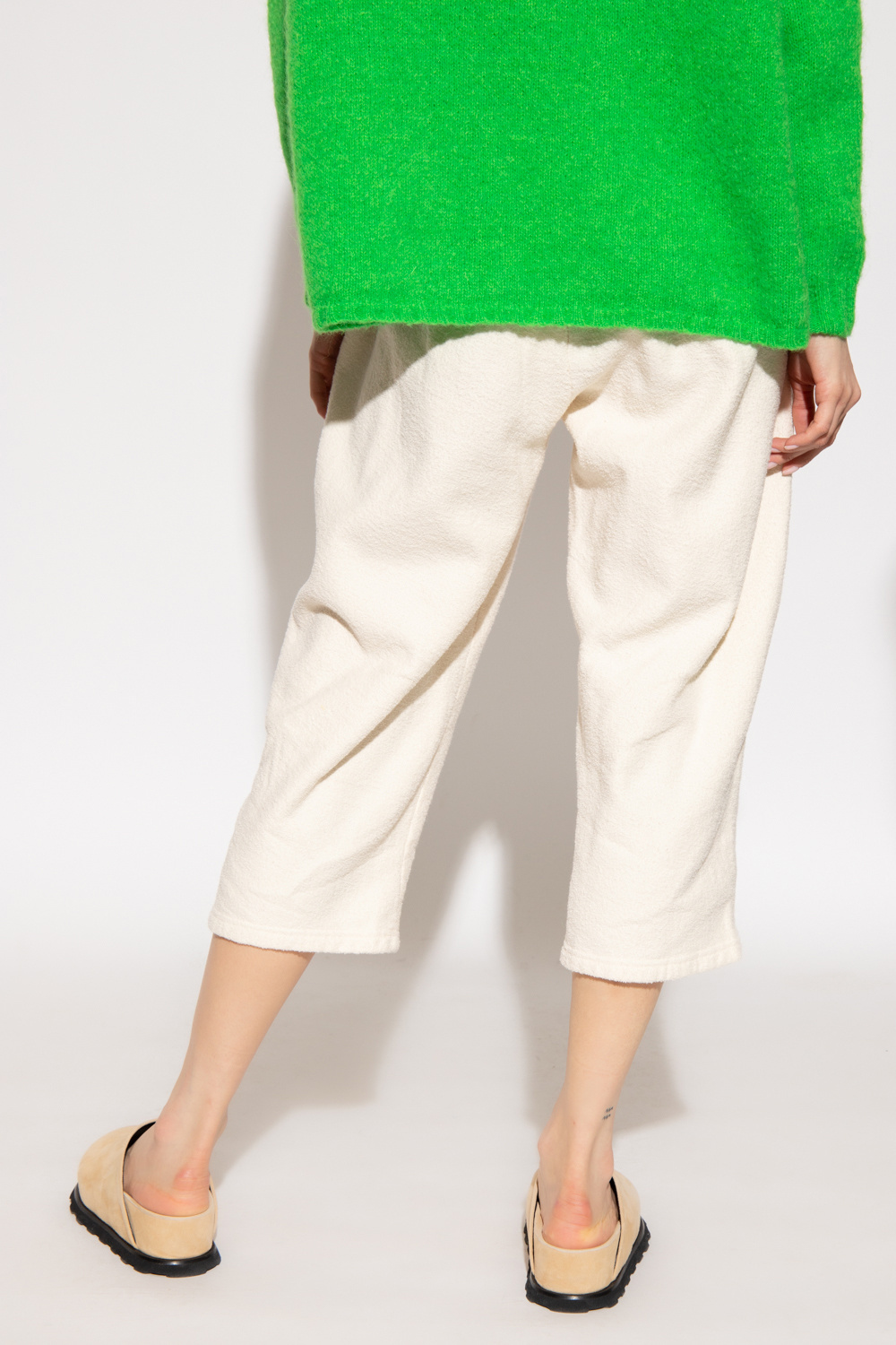 American Vintage Elastic Waist Casual Pants In White
