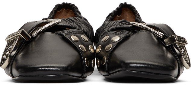 Toga Buckle Ballet Shoes In Black