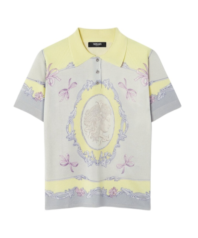Versace Cameo Long-sleeved Silk Shirt