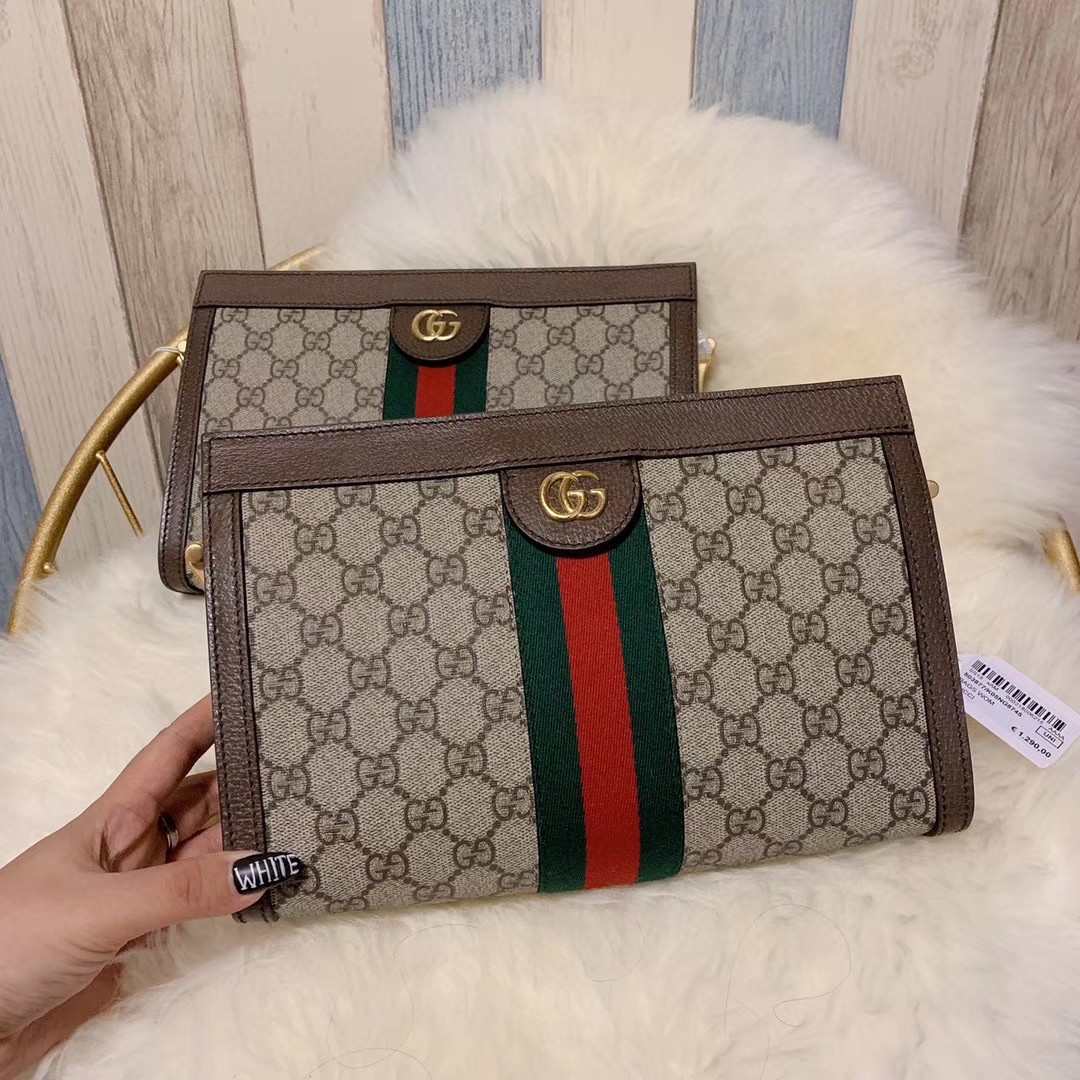 Gucci Ophidia Clutch Bag In Nude