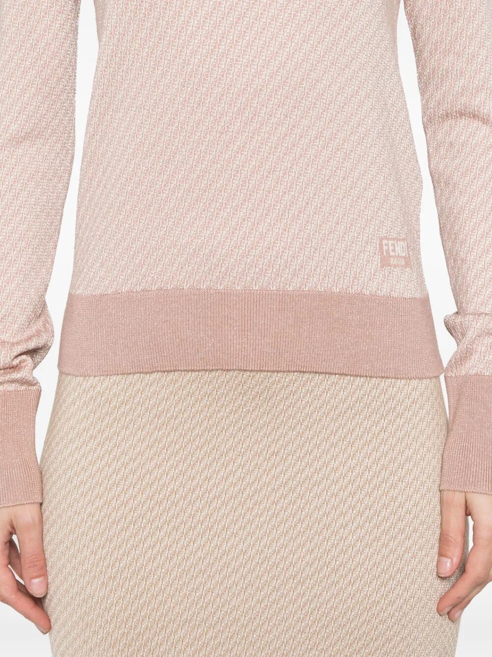 Fendi Ff-jacquard T-shirt In Pink