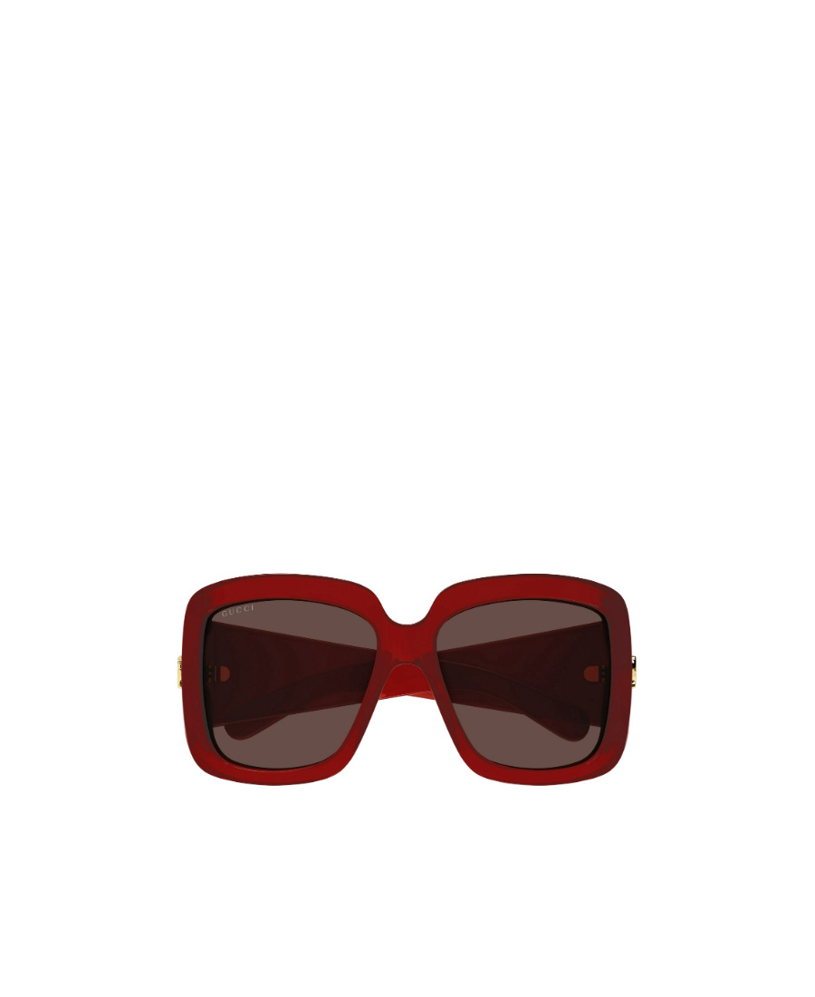 Gucci Womens Red Gc002115 Gg1402s Square-frame Acetate Sunglasses In Brown