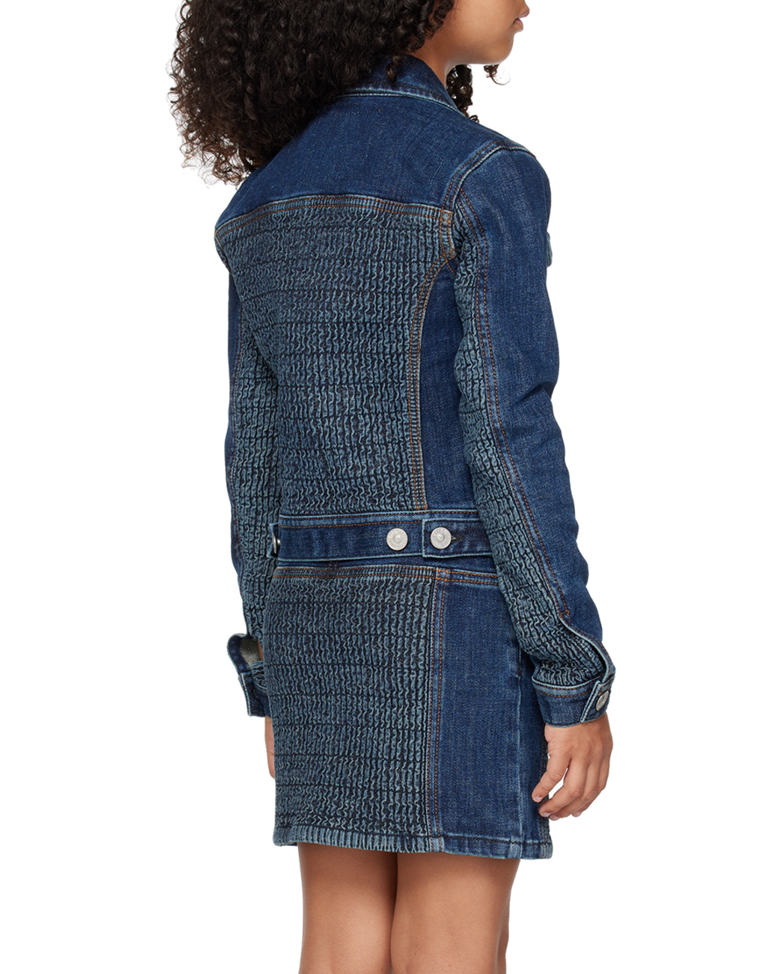 Diesel Long-sleeved Zip-up Denim Jacket In Blue