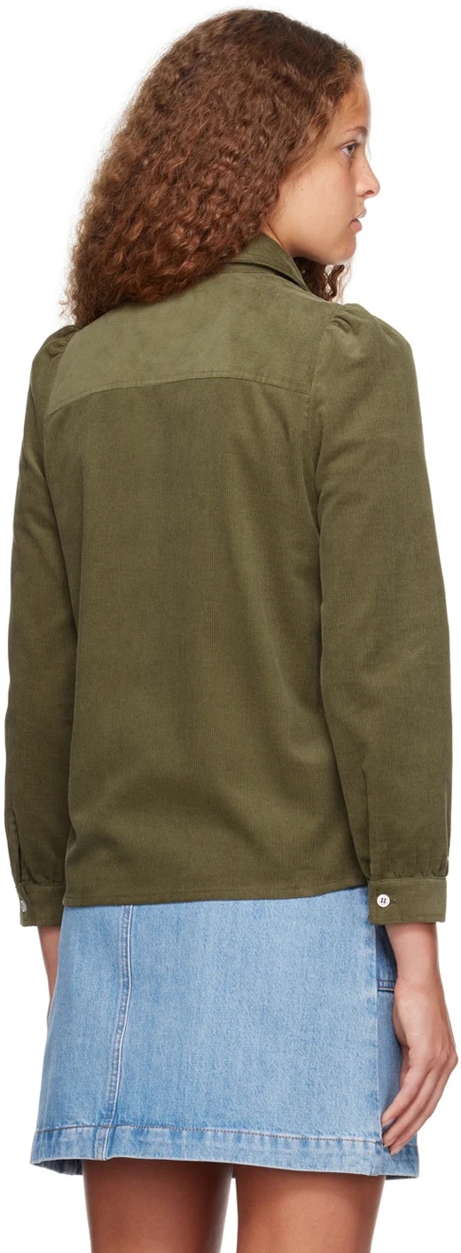 Apc Margot Corduroy Shirt In Green