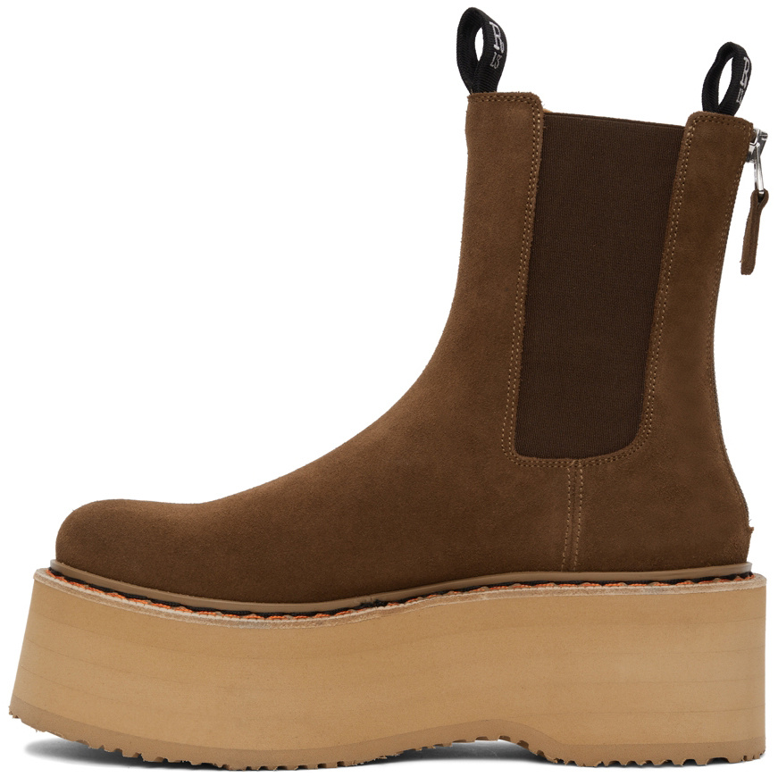 R13 Logo Chelsea Boots In Brown