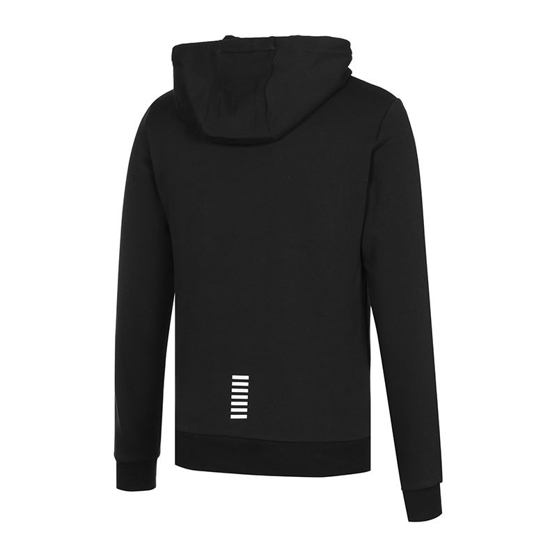Ea7 Logo Hooded Sweater In Black