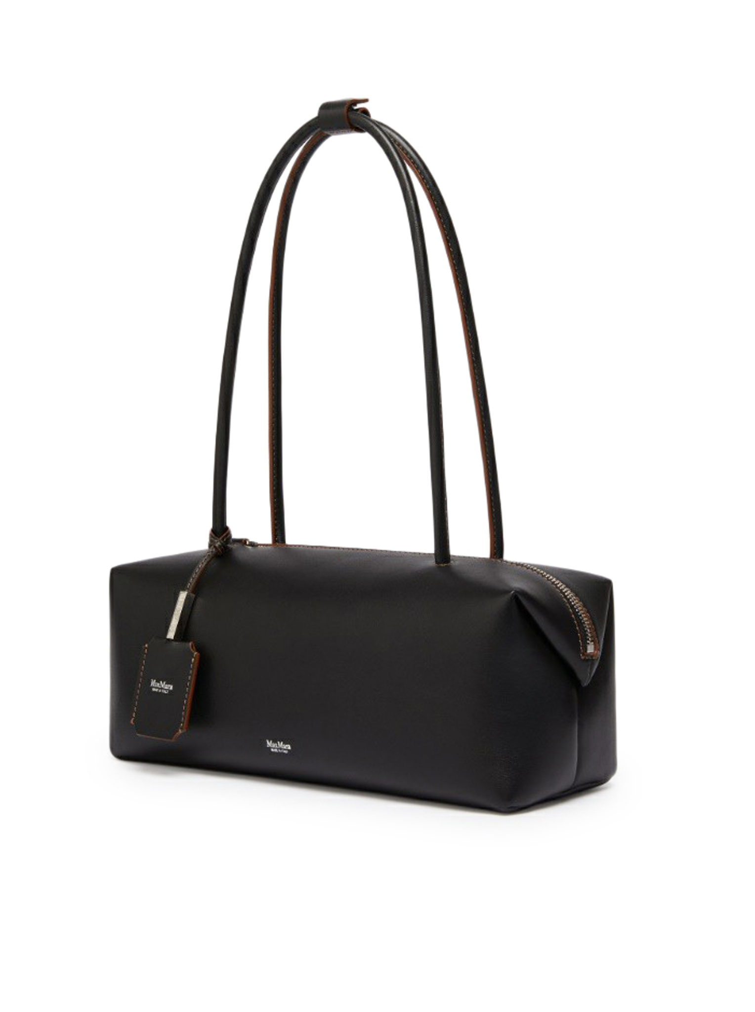 Max Mara Maxmara Women Holdallstring - Natural Leather Satchel In Black