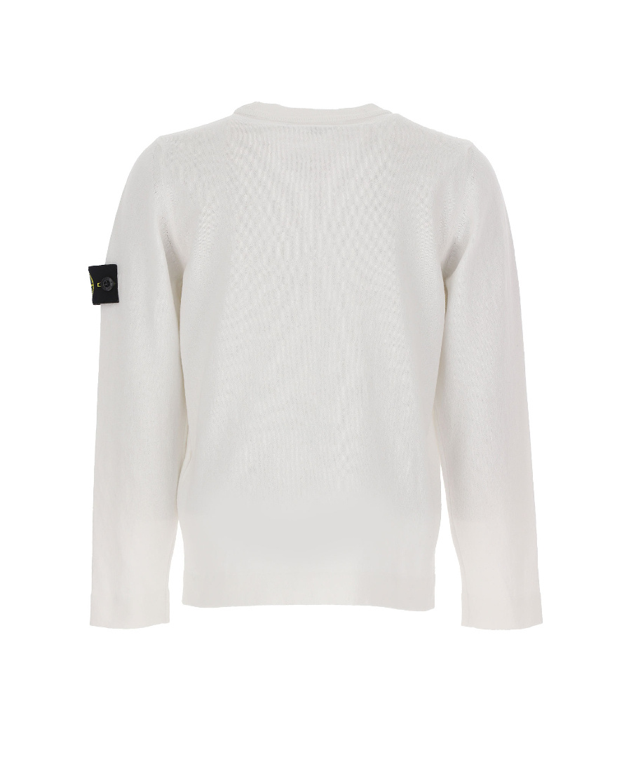 Stone Island Compass-badge Cotton Sweatshirt In White