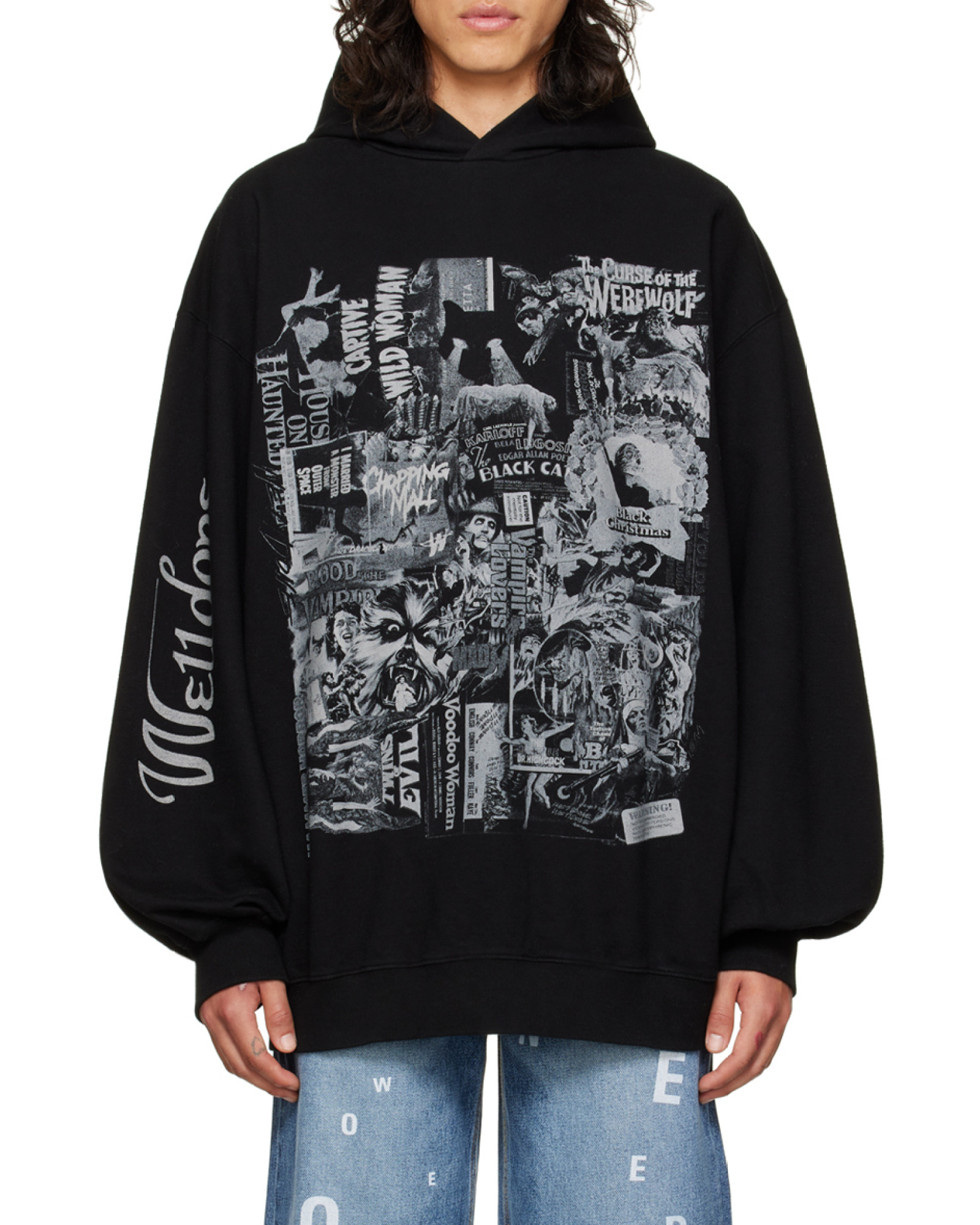 We11 Done Hooded Sweater In Black