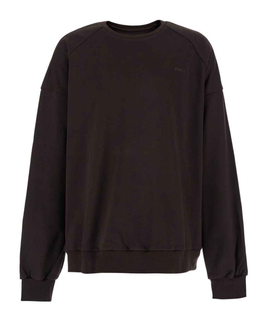 Juunj Brown Oversized Sweatshirt With Graphic Print In Black