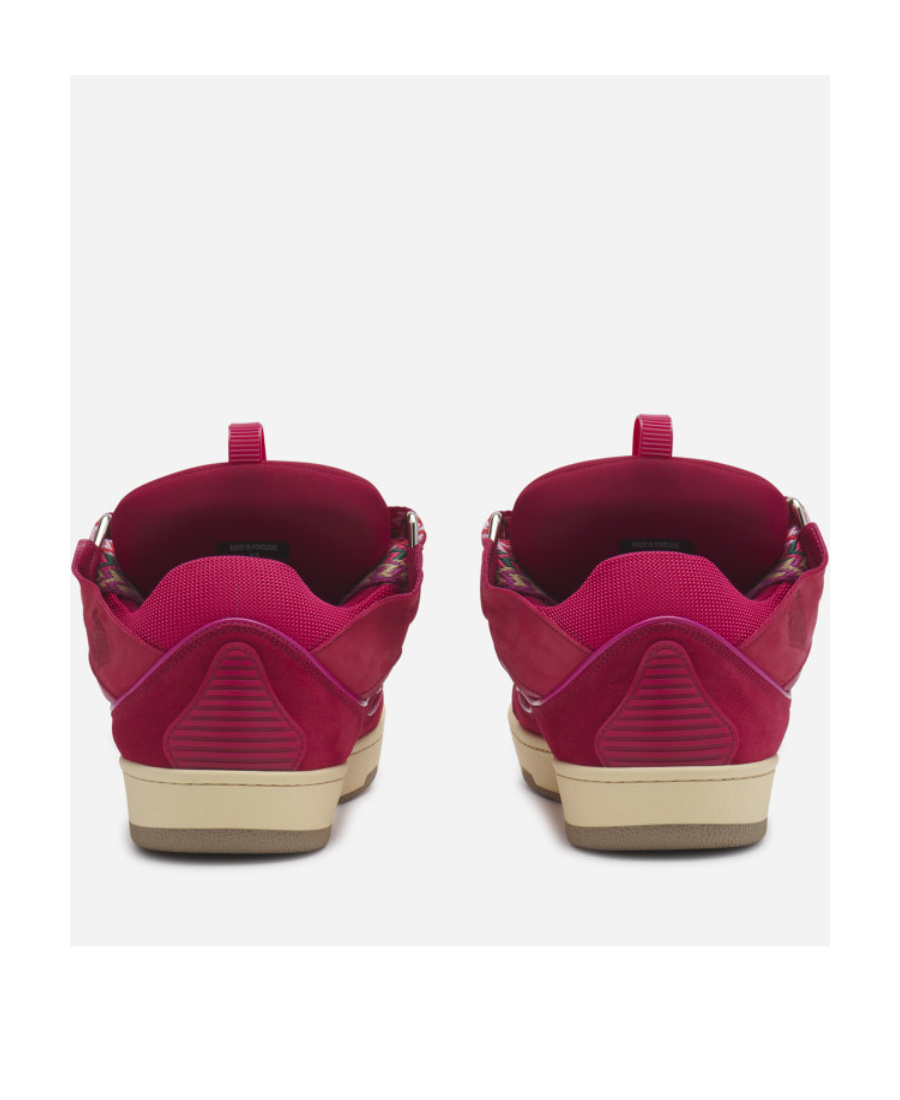 Lanvin Curb Chunky Leather Sneakers In Red
