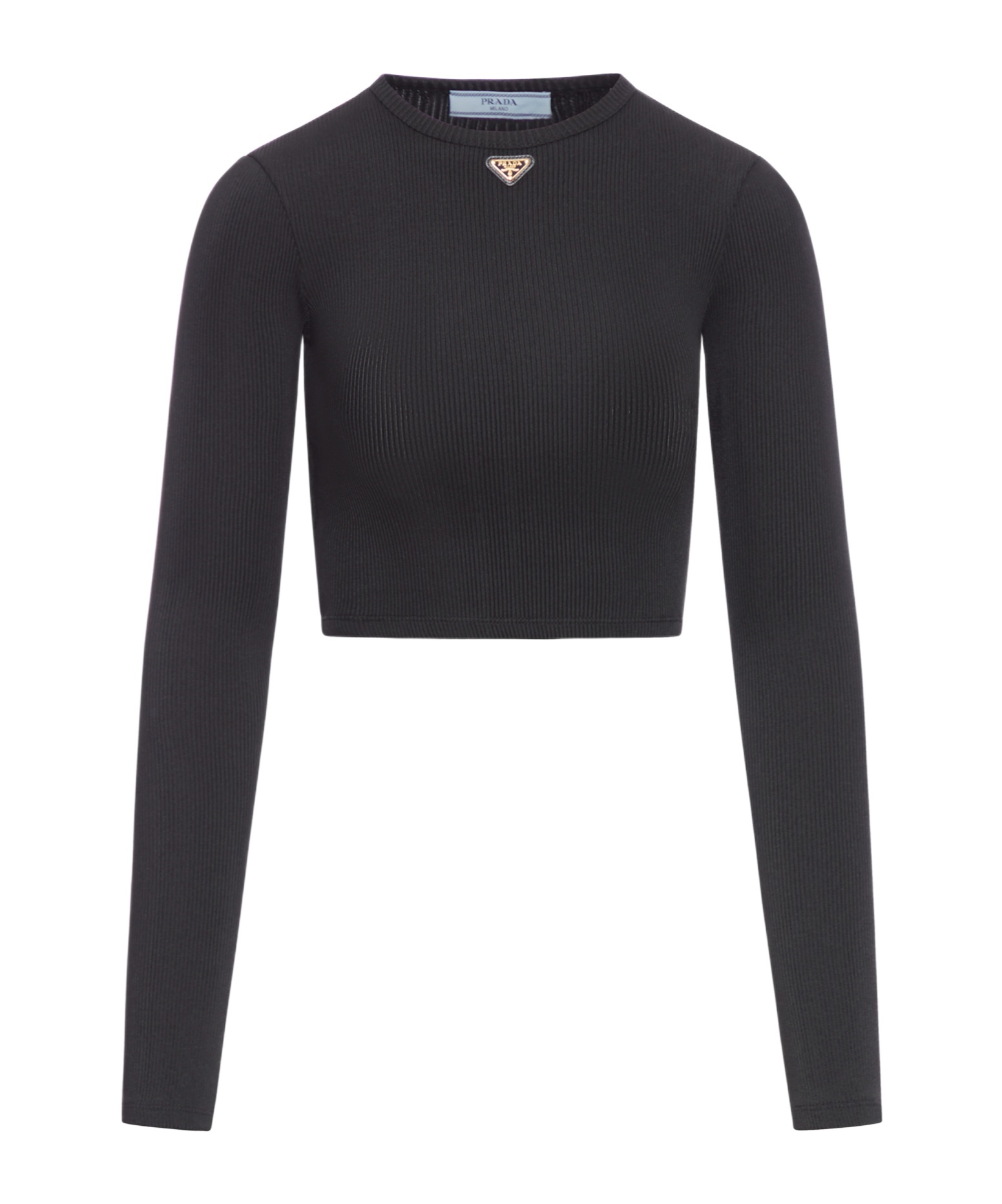 Prada Tshirt With Long Sleeves In Black