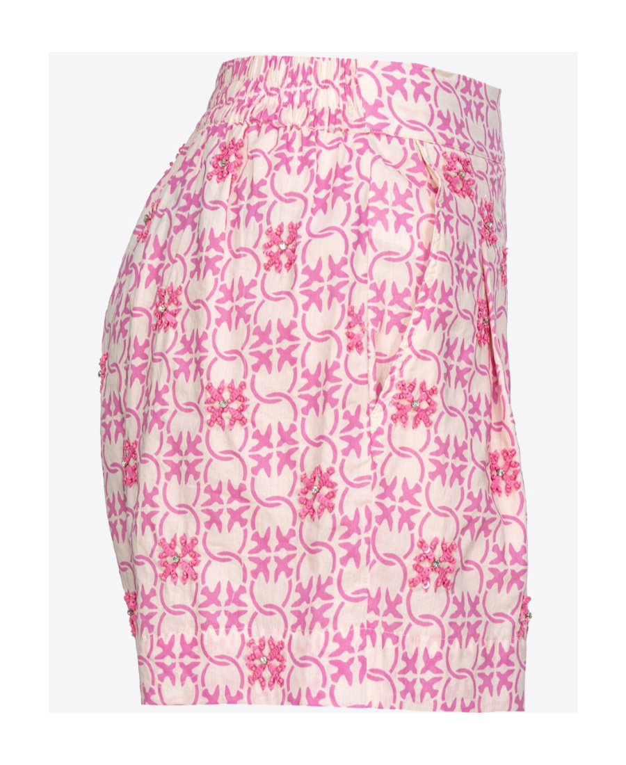 Pinko Monogram-pattern High-waist Shorts In Pink