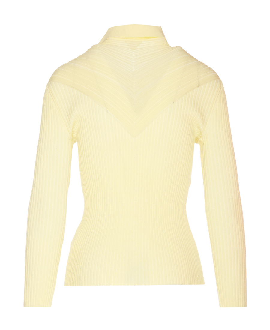 Bottega Veneta Slim Fit Ribbed Polo Shirt In Nude