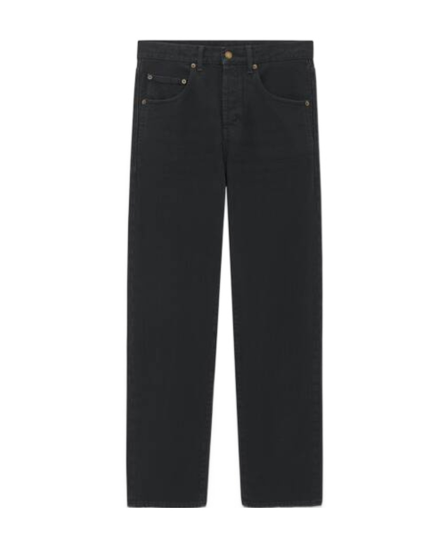 Saint Laurent Mick Long Straight-leg Jeans In Black