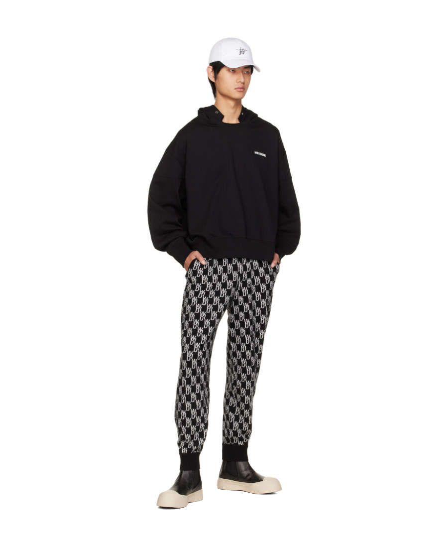 We11 Done Logo Hooded Sweater In Black