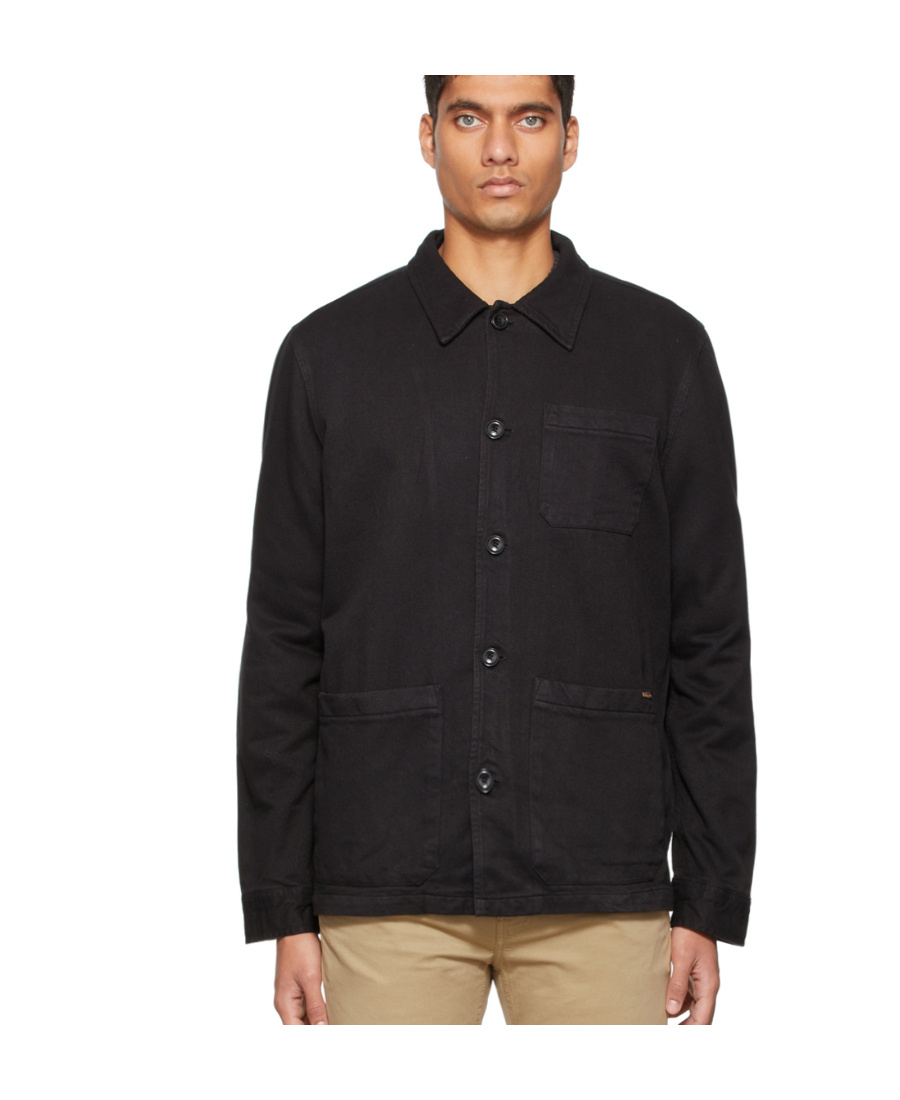 Nudie Jeans Barney Wroker Muti-pocket Shirt Jacket In Black