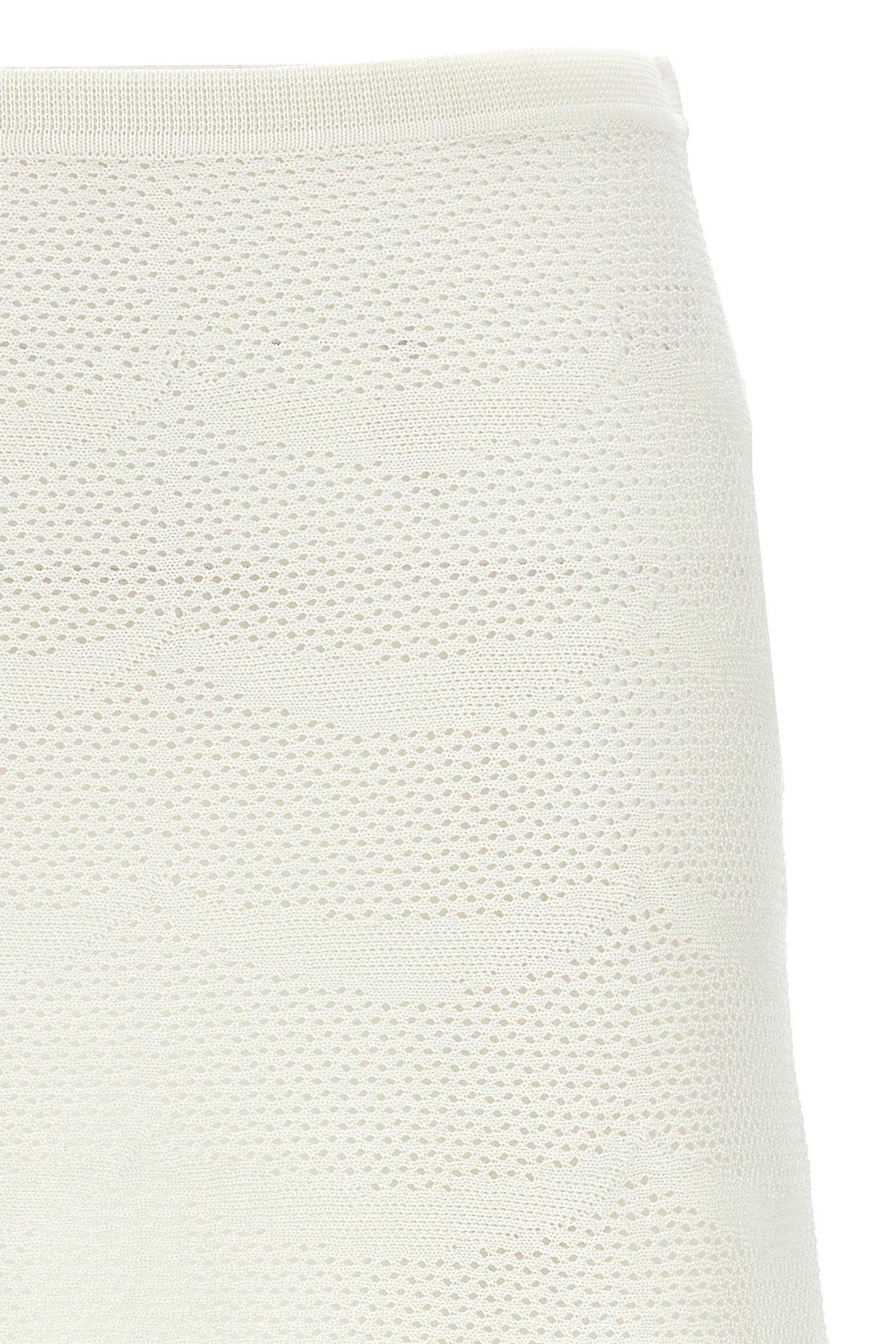 Tom Ford Crochet Mini Skirt With Elastic Waistband In White