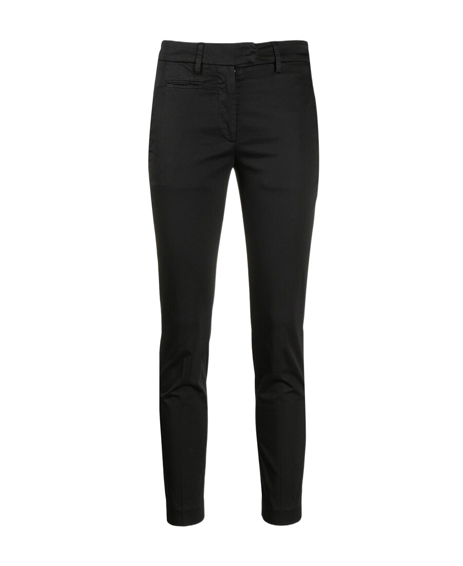 Dondup Contrast Four-pocket Slim Trousers In Black