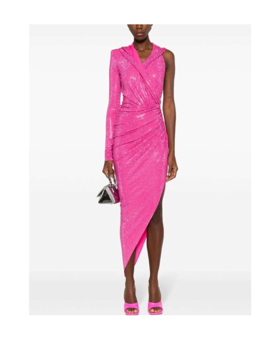Alexandre Vauthier Rhinestone-embellished Hooded Dress In Pink