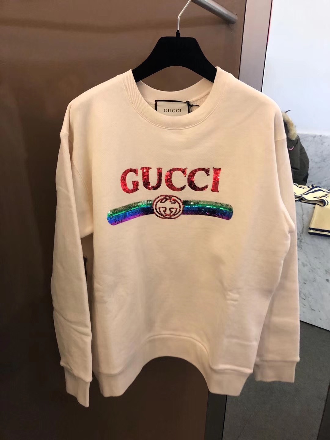 GUCCI SEQUIN LOGO SWEATSHIRT