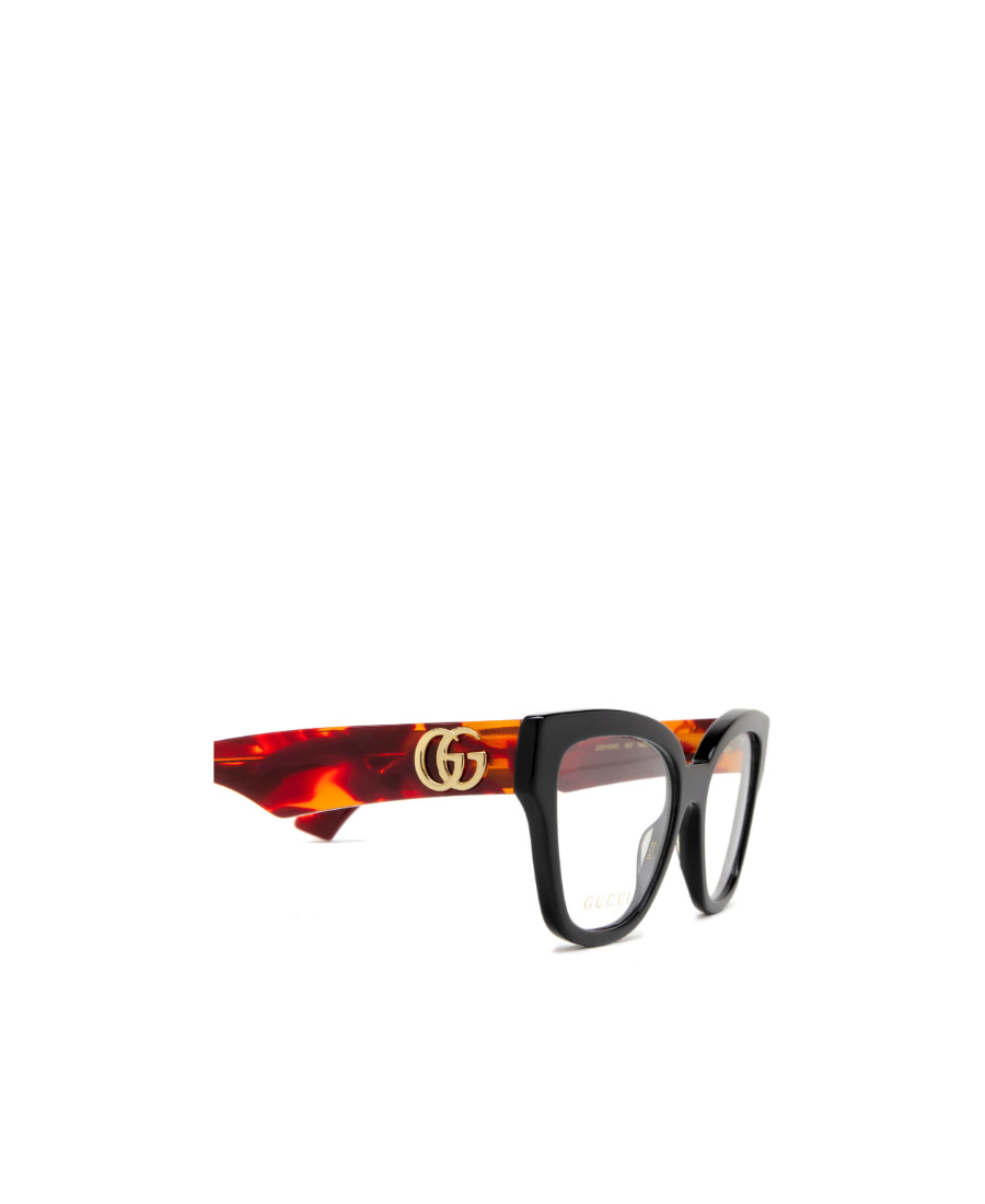 Gucci Double G Rectangular-frame Glasses In Black