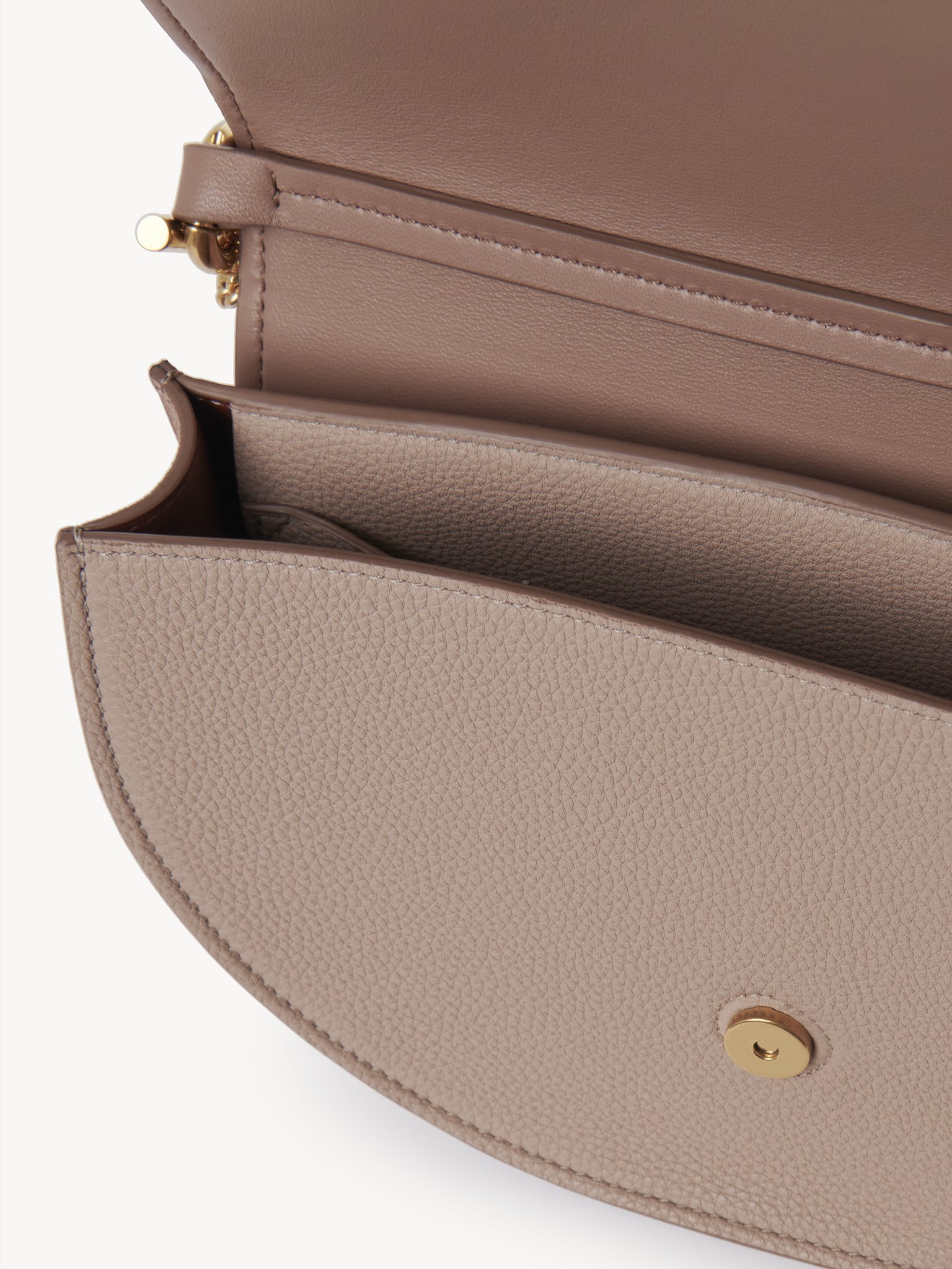 Chloé Marcie Chain Flap Top Handle Bag In Nude