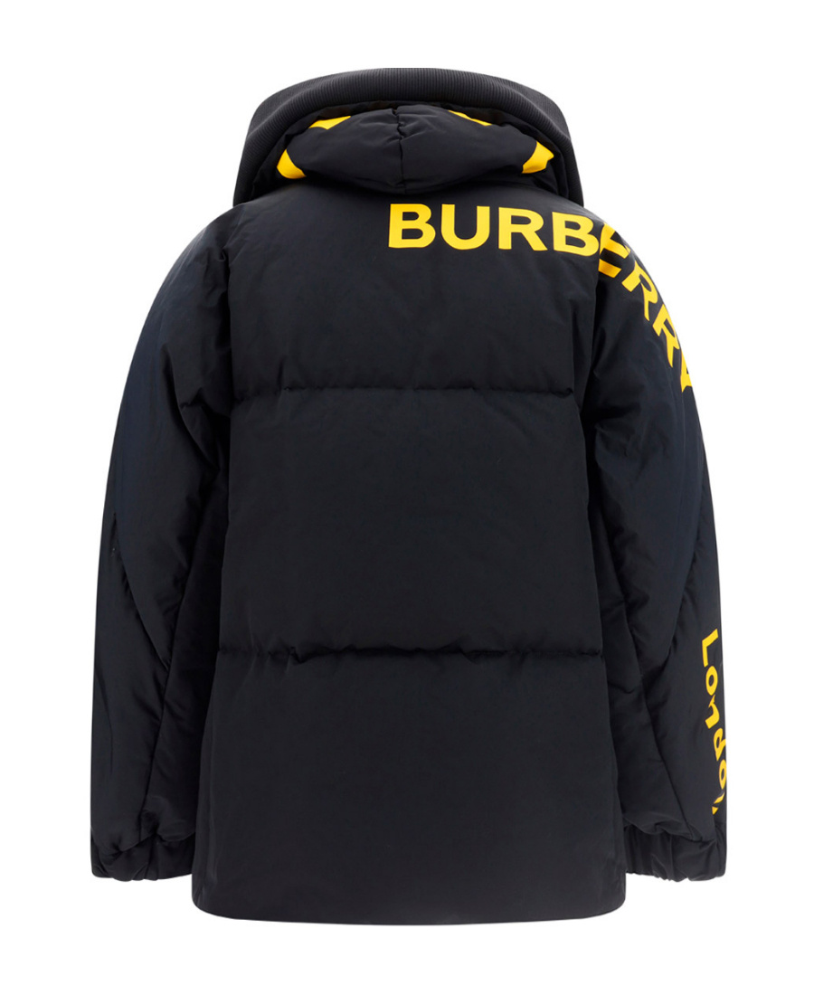Burberry Horseferry Print Hooded Down Puffer Jacket In Black