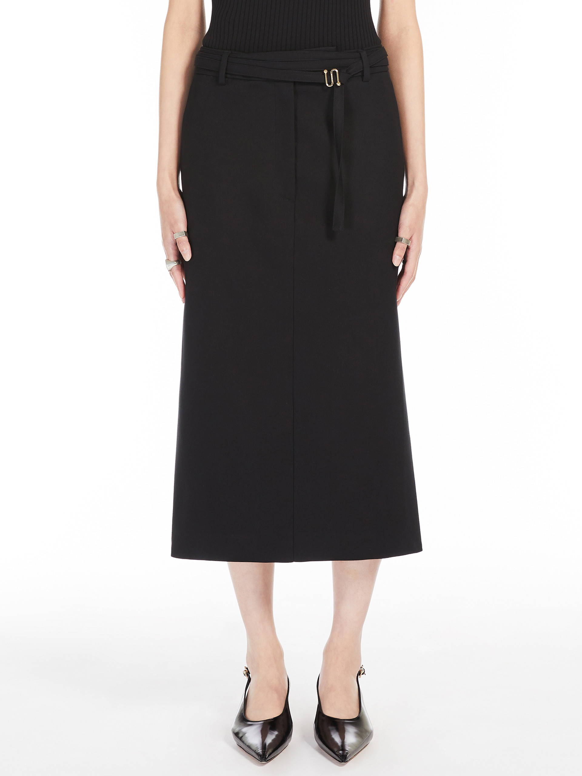 Sportmax Belt-loop Skirt In Black
