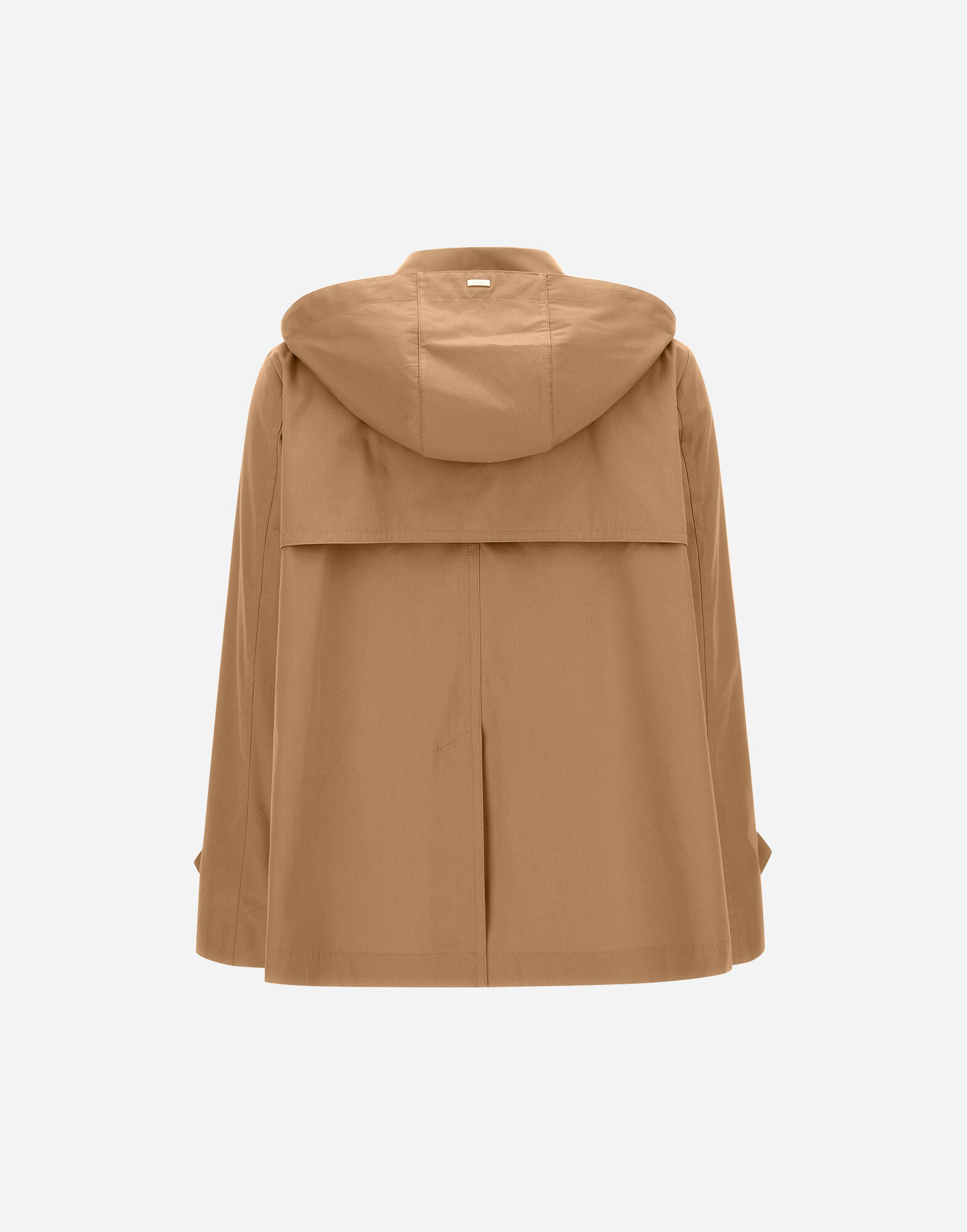 Herno Double Breasted Hooded Jacket In Brown