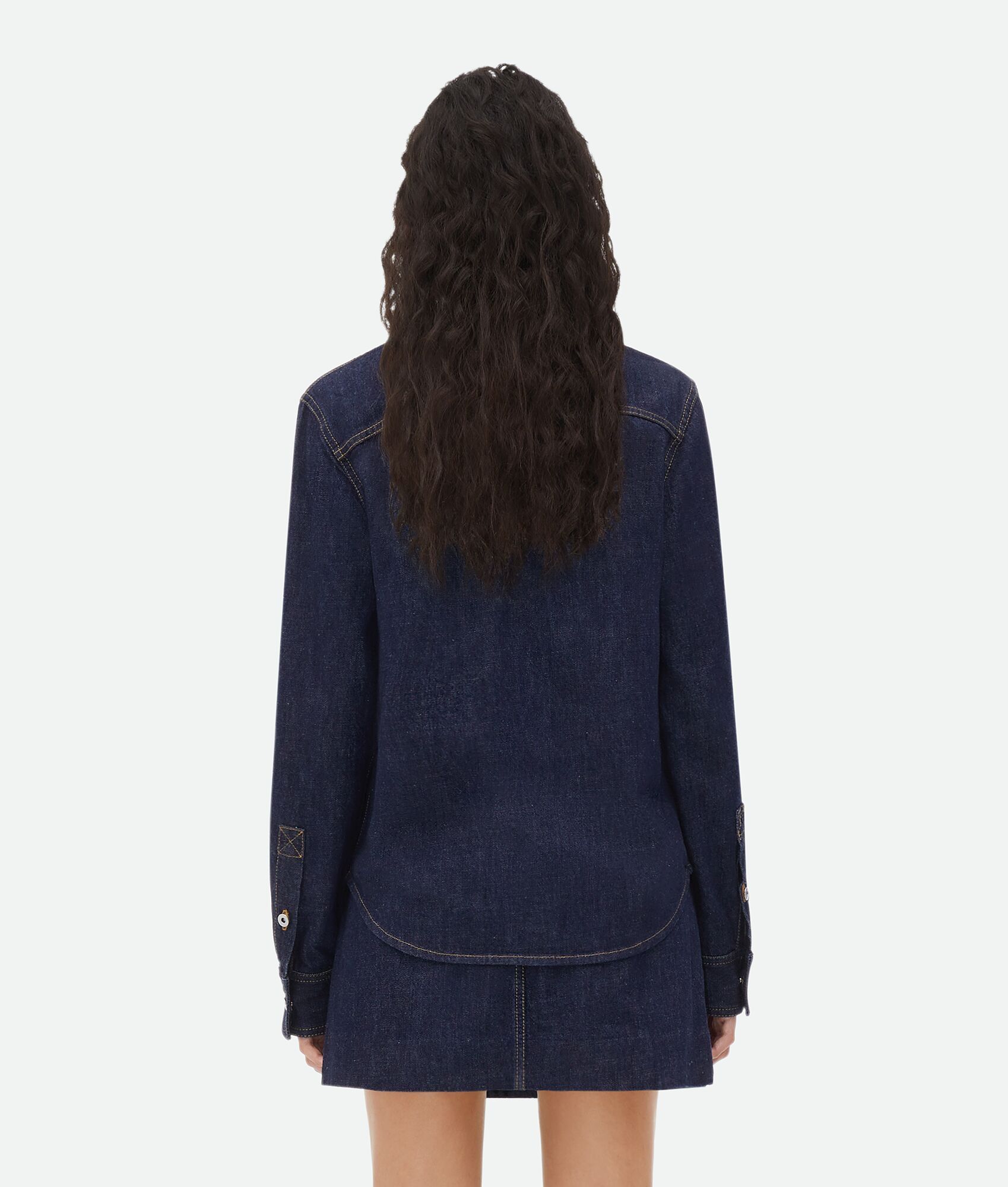 Bottega Veneta Long-sleeve Denim Shirt In Black