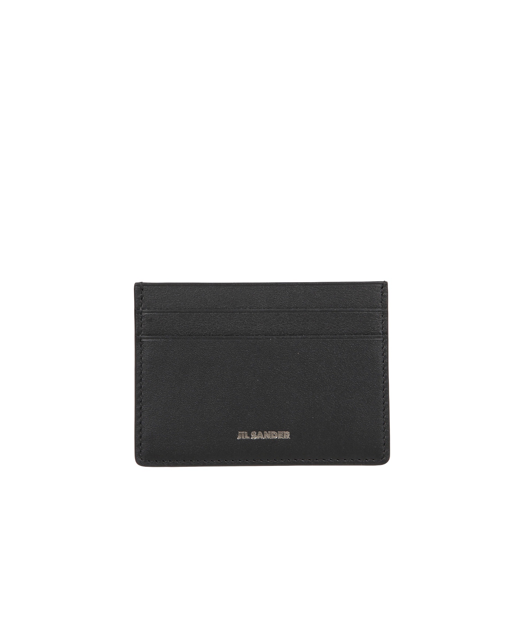 Jil Sander Refined Black Card Holder With Embossed Logo In Black