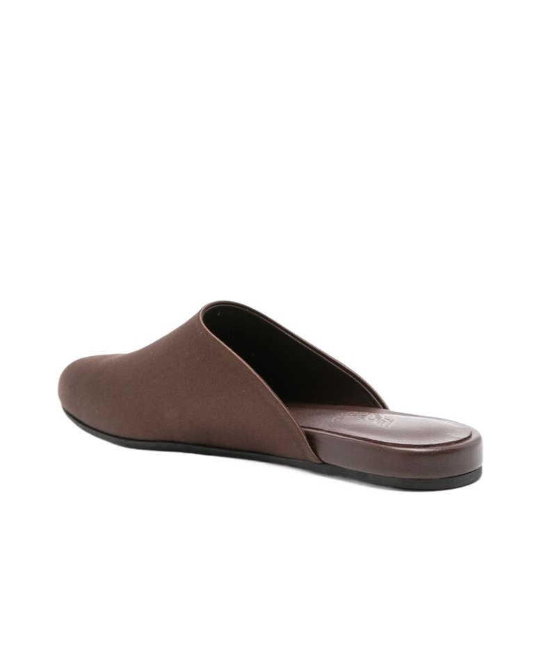 Shop Ancient Greek Sandals The Satin Slippers In Brown