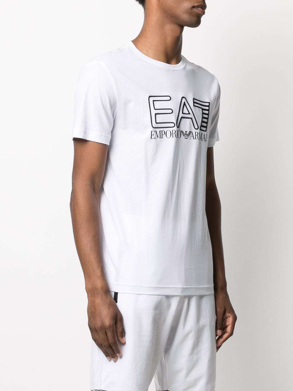 Ea7 Logo-print Short-sleeved T-shirt In White