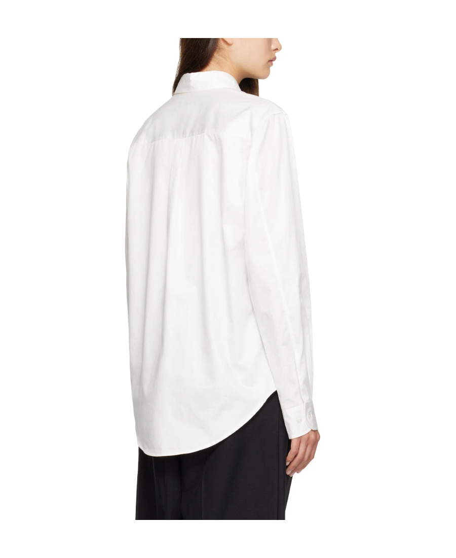 Mm6 Maison Margiela Lapel Long-sleeved Shirt In White