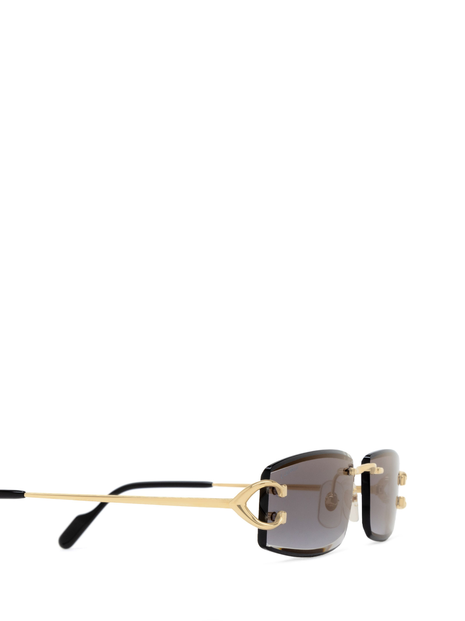 Cartier Rectangular Frame Sunglasses In Black