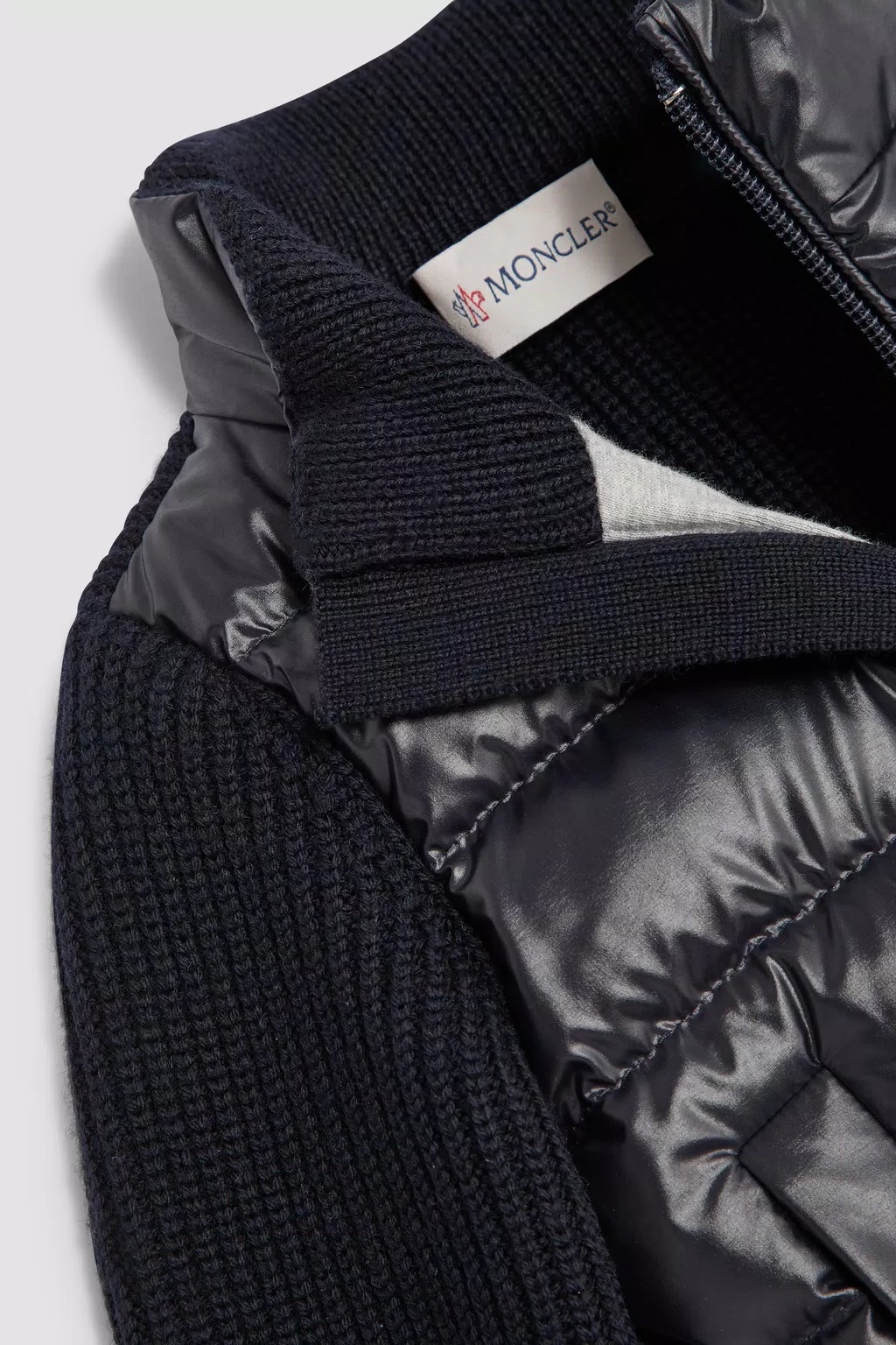 Moncler Logo-patch Padded Jacket In Blue