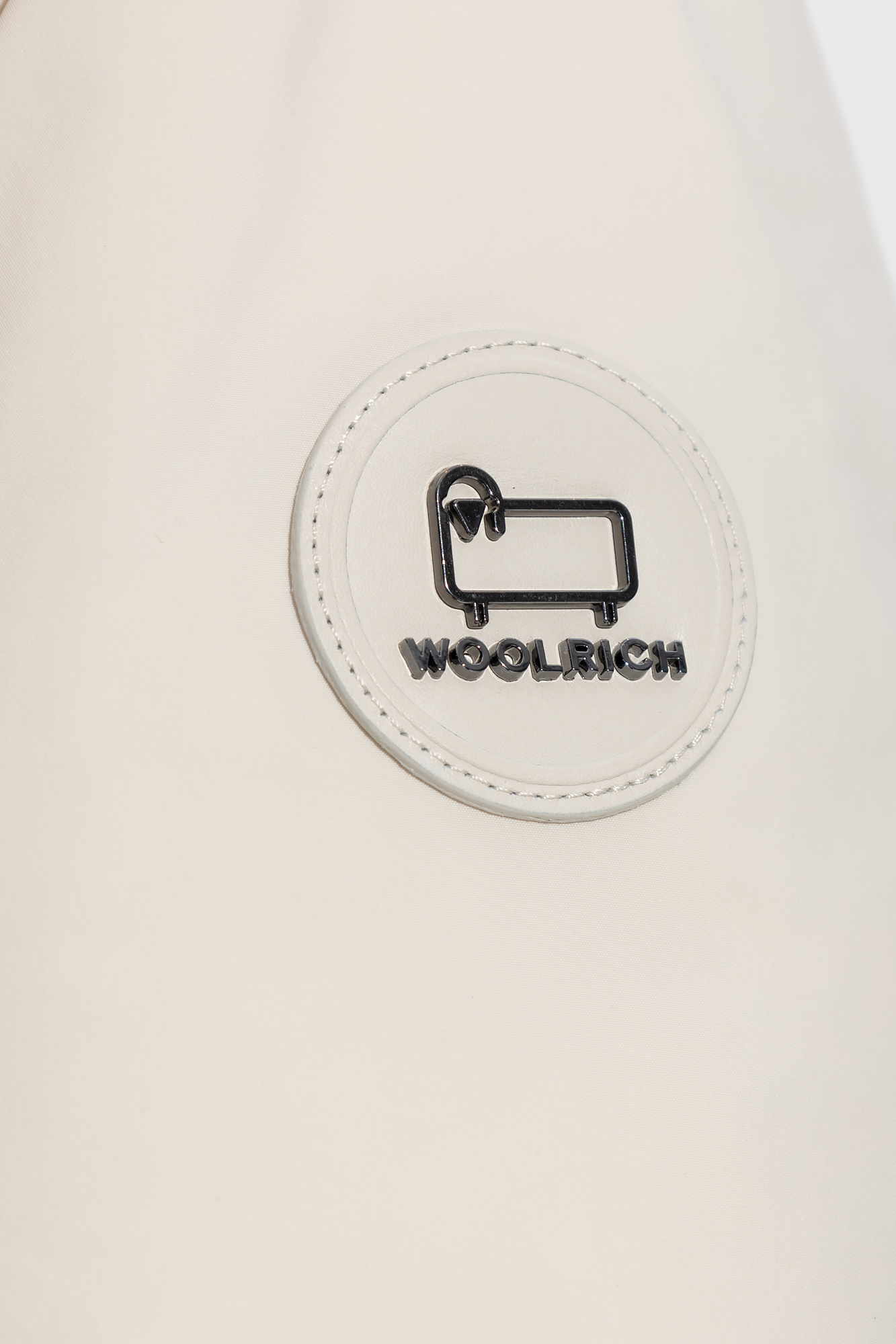 Woolrich Logo Patch Hooded Parka In White
