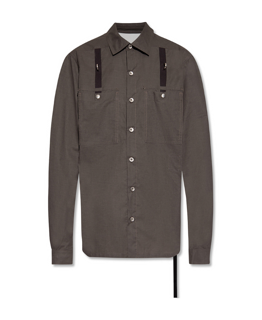 Rick Owens Drkshdw Tassel-detail Button-down Shirt In Black