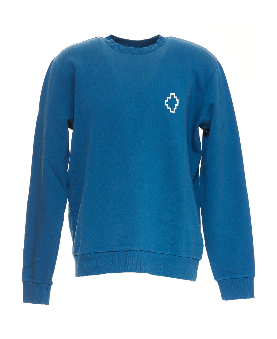 Marcelo Burlon County Of Milan Tempra Cross Crewneck Sweatshirt In Blue