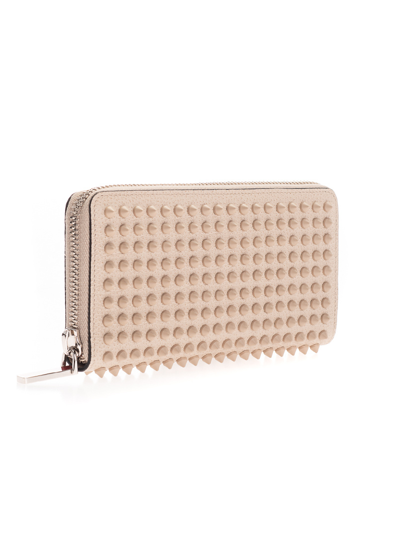 Christian Louboutin Zipper Wallet In Nude
