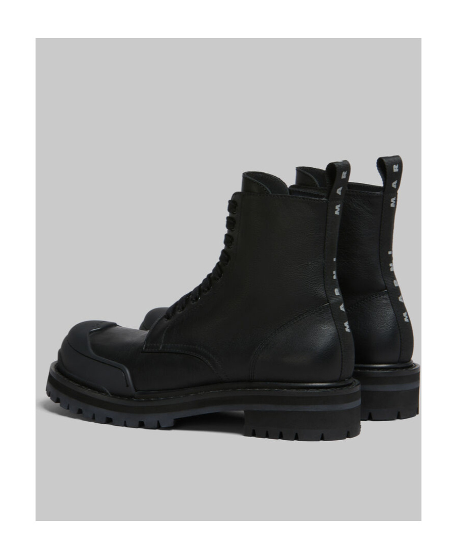 Marni Panelled Toe Combat Boots In Black