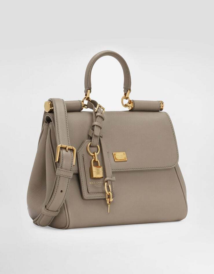 Dolce & Gabbana Medium Sicily Leather Handbag With Padlock Detail