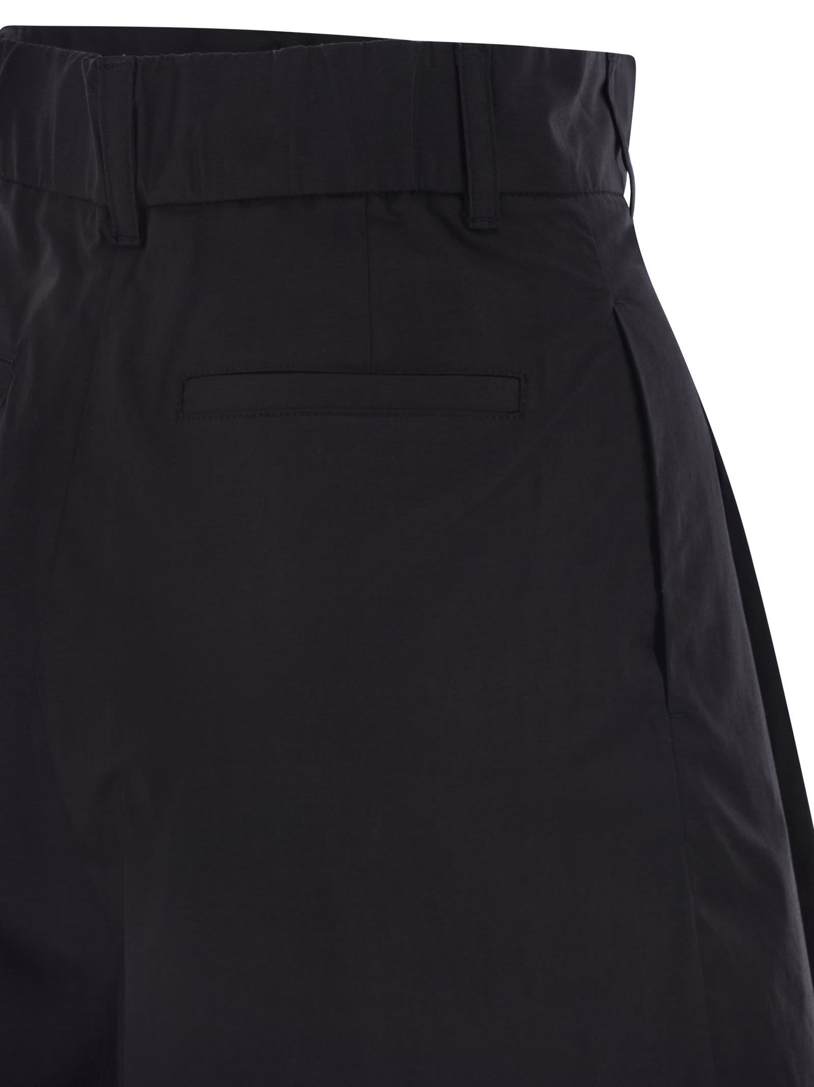 Herno Women Stretch Cotton Bermuda Shorts In Black