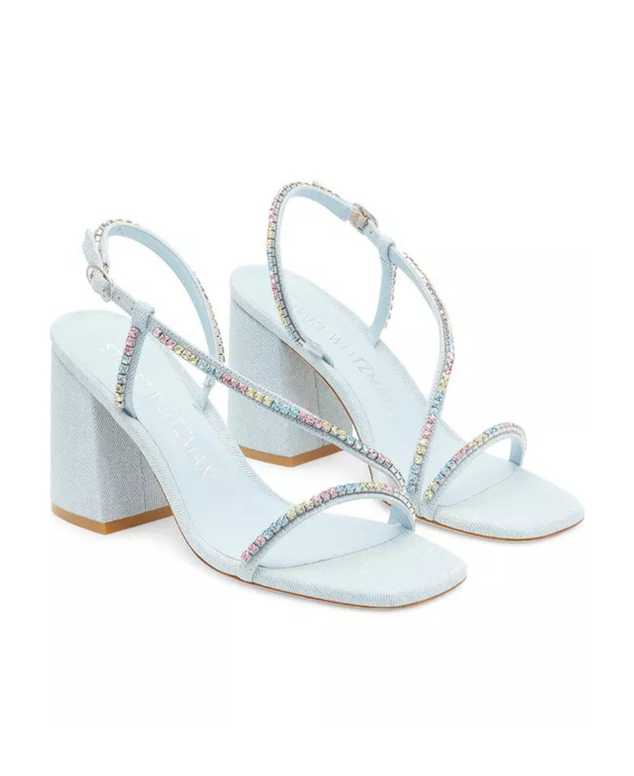 Stuart Weitzman Square-headed Sandals In White