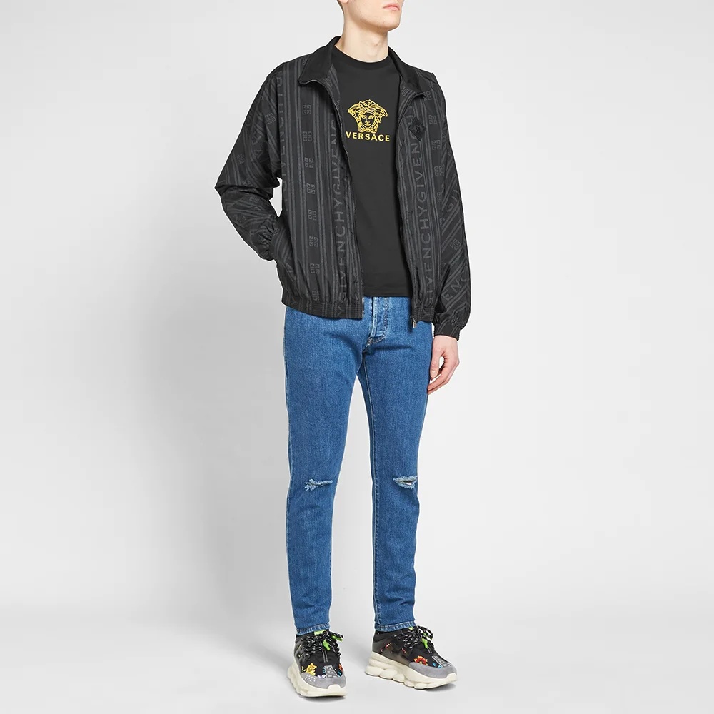 Versace Embroidered Logo T-shirt In Black